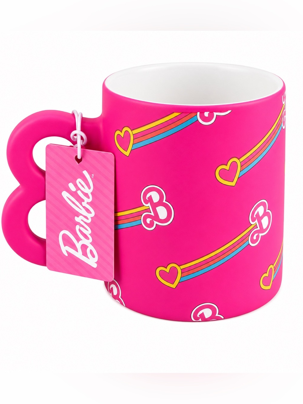 21 oz Hot Pink Ceramic Barbie Coffee/Tea Mug With B Handle